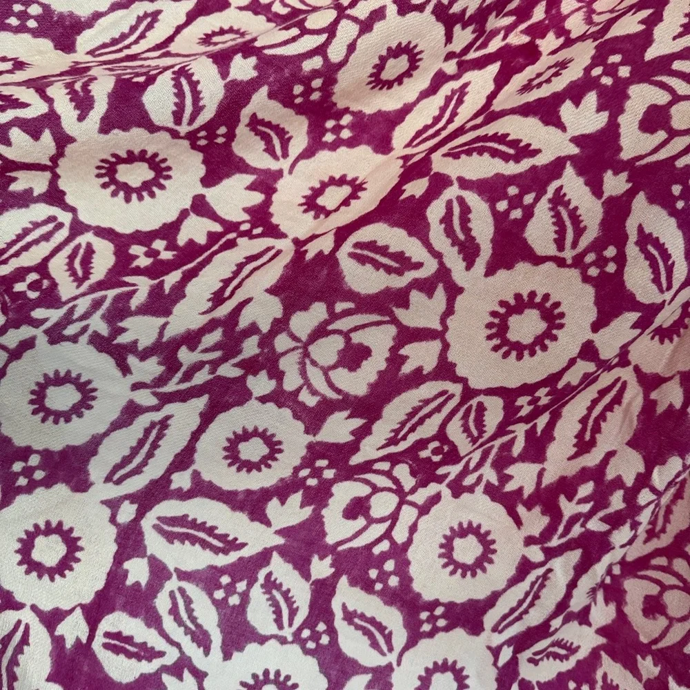 Roberta Roller Rabbit Floral Purple Orange Wrap Scarf - Picture 4 of 7